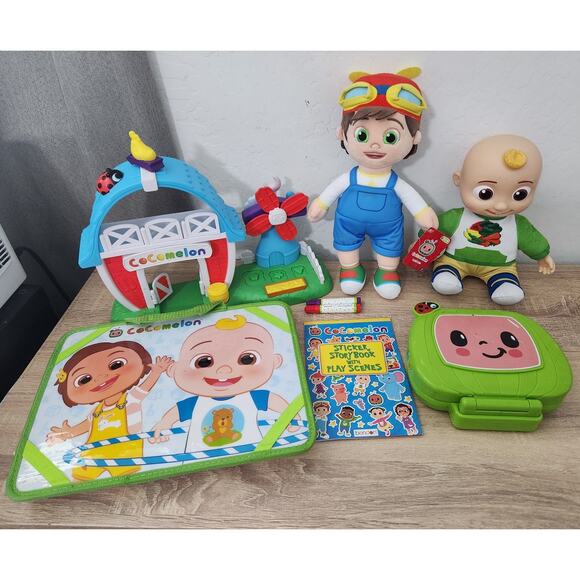 Cocomelon Toy Lot Plush Doll Laptop Activity Lap-Pillow Barn Talking Songs Works - Picture 1 of 16